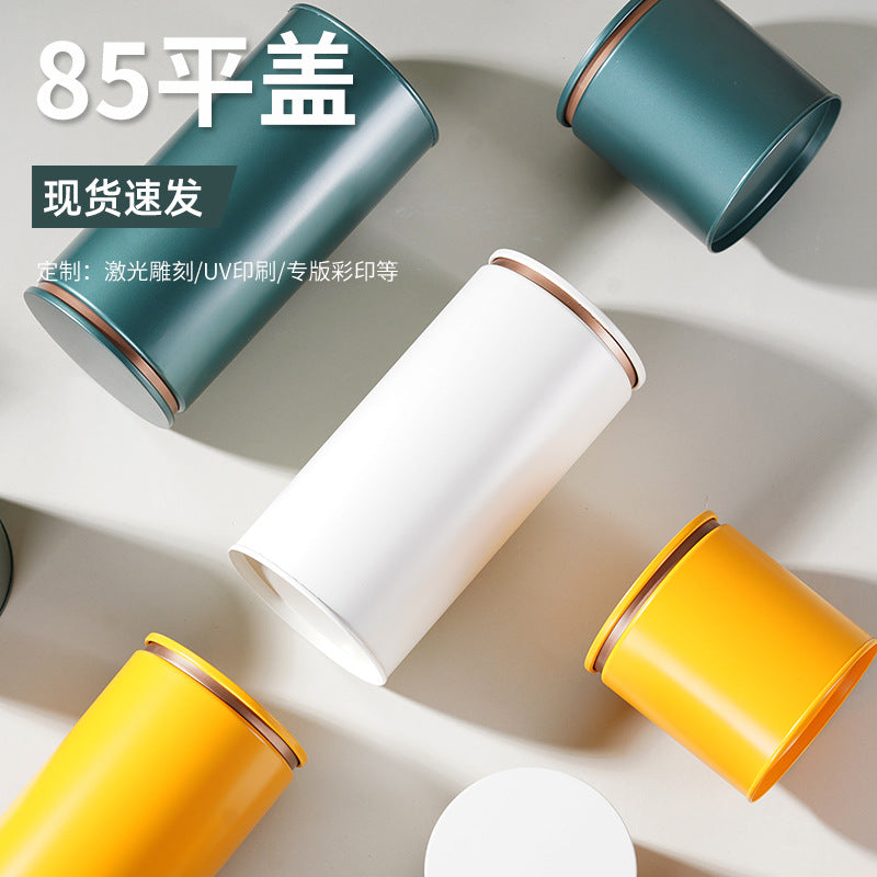 New Flat Lid Matte Round Universal Tea Cans Iron Cans Small Tea Cans Empty Cans Tinplate Tea Boxes Wholesale