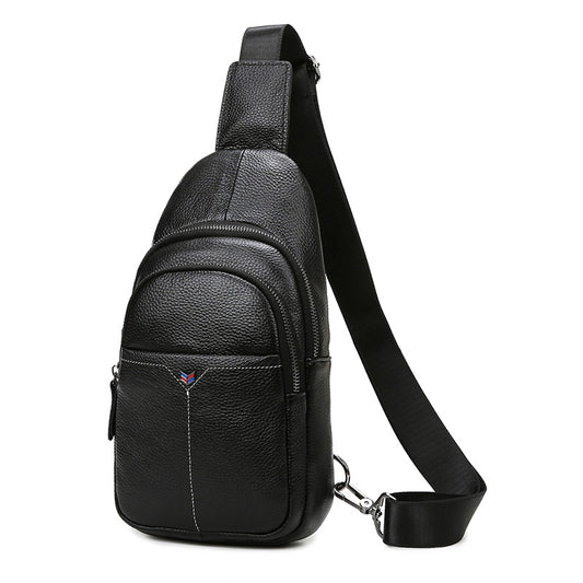 Bags New Casual Men's Leather Bag Chest Bag Top Layer Cowhide Source Wholesale Crossbody Bag Men's Retro Shoulder Bag