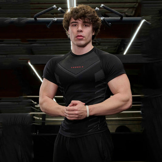 Youngla Men's T-Shirt Sports Fitness Quick-Drying Breathable Elastic Fitness Clothing Jogker Outdoor Running Basketball Clothing