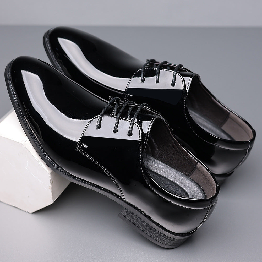 2025 Spring New Men's Business British Large Size Formal Shoes Groom's Wedding Shoes Business Leather Shoes Black Men's Shoes