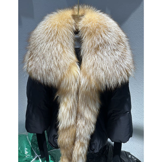 Cross-border E-commerce Popular Winter New White Duck Down Jacket Niche Design Women's Coat Short Fur Women's Coat