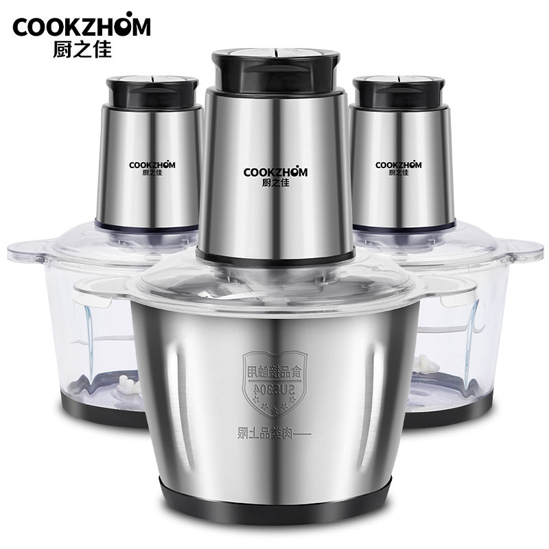 Cross-border Household Electric Meat Grinder Stainless Steel Multi-function Mixer Cooking Machine Minced Meat Food Supplement Small Large Capacity