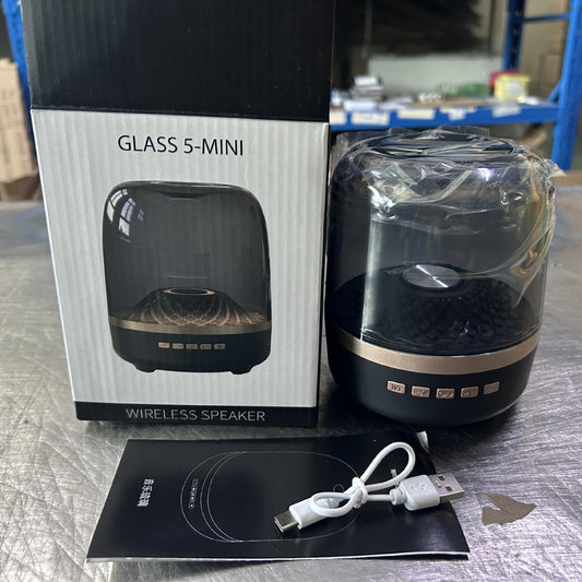 Huaqiangbei Bluetooth Speaker Outdoor Surround Sound Desktop Colorful Glass Sound Heavy Bass High-Quality Speaker Large Power