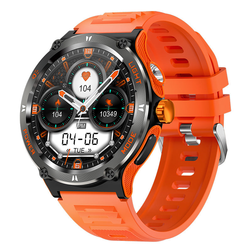 Cross-Border Kt76 Smart Watch Heart Rate Compass Flashlight Bluetooth Call Pedometer Sports Watch Smart Bracelet