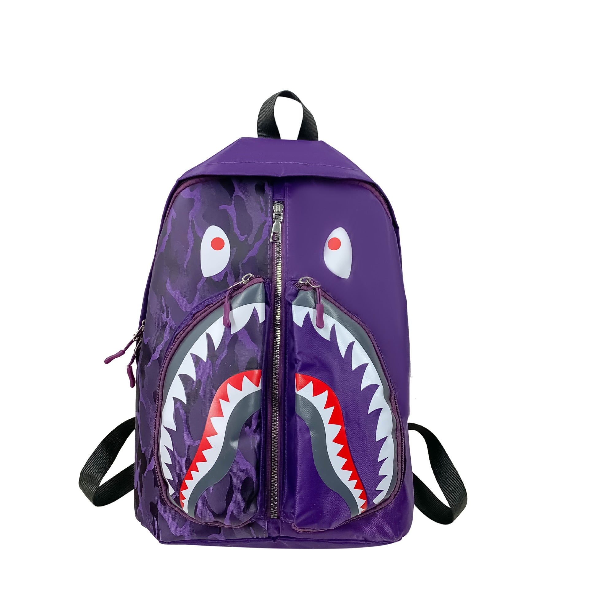 2024 New Shark School Bag Personalized Graffiti Student Backpack Men's And Women's Fashion Trend Backpack