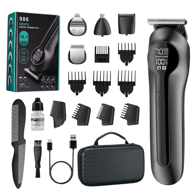 Cross-border Waterproof Electric Shaver Household Men's Hair Clipper Multifunctional Electric Hair Clippers Nose Hair Set Wholesale