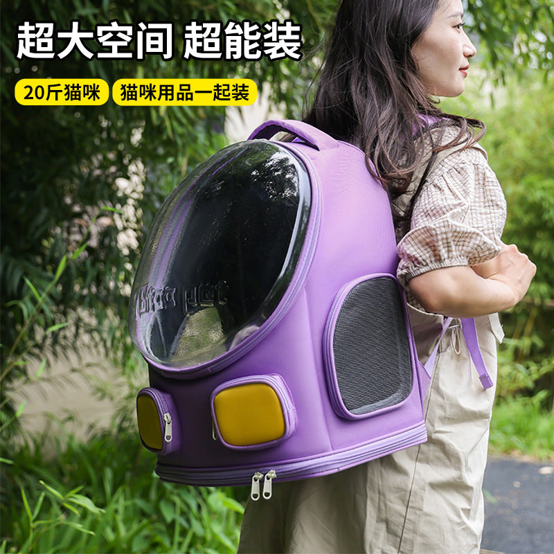 Source Factory Portable Breathable Cat Bag Oxford Cloth Scratch-Resistant Pet Bag Outing Pet Backpack Folding Wholesale In Stock