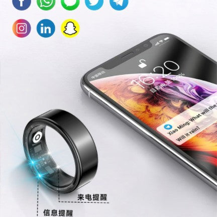 Call Reminder Information, Heart Rate, Blood Oxygen, Sleep, Exercise, Hrv Monitoring, Douyin, Tk E-Book Smart Ring