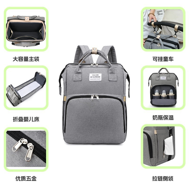 Cross-Border New Bed Bag, Integrated Mommy Bag, Outing Handbag, Mother And Baby Bag, Portable Multi-Functional Mommy Bag, Backpack