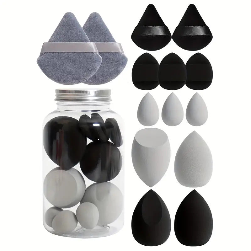 Cross-border Explosions Drifting Bottled 14-piece Powder Puff Suit Beauty Egg Thumb Powder Puff Cotton Powder Puff Mini Powder Puff