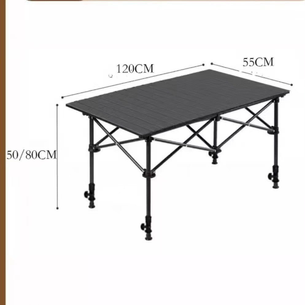 Wholesale Outdoor Folding Table Metal Egg Roll Table Portable Camping Picnic Table Stall Table Camping BBQ Self-driving Tour