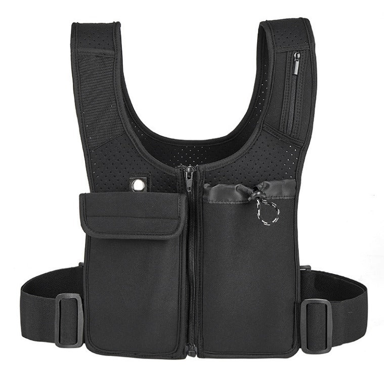 New Outdoor Running Reflective Backpack Riding Breathable Mobile Phone Chest Bag Men's And Women's Mountaineering Kettle Vest Bag