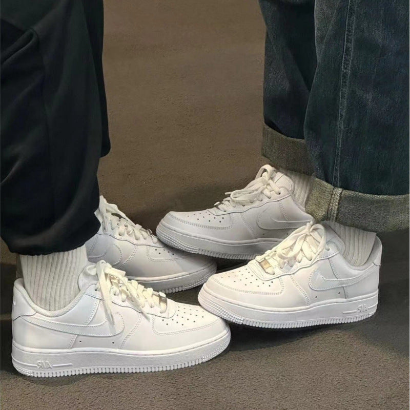 Original Pure White Air Force One Af1 Black Warrior Men's And Women's Classic Low-Top White Shoes Couple Casual Sports Sneakers