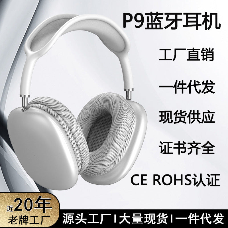 Cross-Border Popular Headphones Suitable For Apple P9Airmax Over-Ear Bluetooth Headphones With Retractable Wireless Stereo Sound