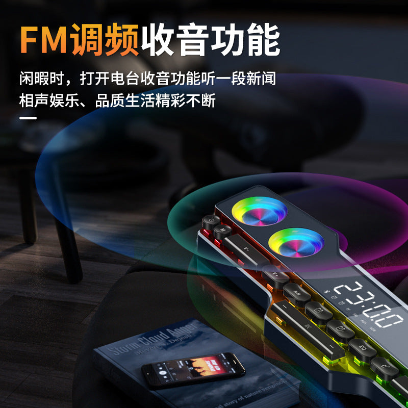 Cross-border V18 Colorful Speaker Home Desktop Computer Game Large Audio Led Color Light E-sports Keyboard Bluetooth Speaker