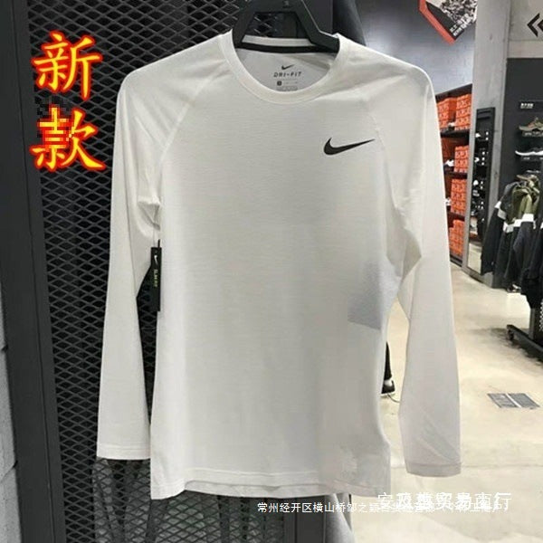 Sports Tights Long-Sleeved Men's Quick-Drying Running Track And Field Sports Student Training Clothes Basketball Fitness High-Elastic T-Shirt Wholesale