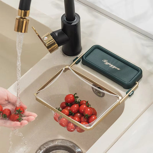 Kitchen Drain Rack Sink Drain Blue Seamless Creative Multifunctional Dry And Wet Separation Plastic Vegetable Washing Pool Filter Basket