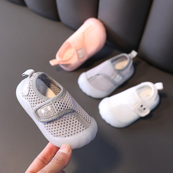 Dropshipping Baby Boy Spring And Summer Mesh Shoes Soft Sole Toe Cap Breathable Baby Toddler Shoes Velcro Girls Sneakers
