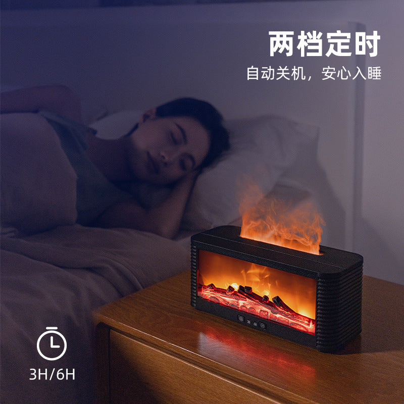 25 Years Of New Simulation Flame Fireplace Aromatherapy Machine Home Desktop Remote Control 5V Humidifier Colorful Lights Cross-border