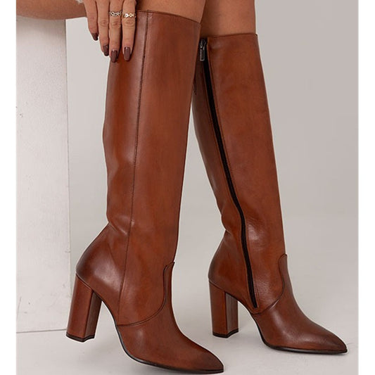 Dropshopping2024 Winter New Fashion High-Heeled Large Size 40-43 Pointed Toe Side Zipper High Boots For Women