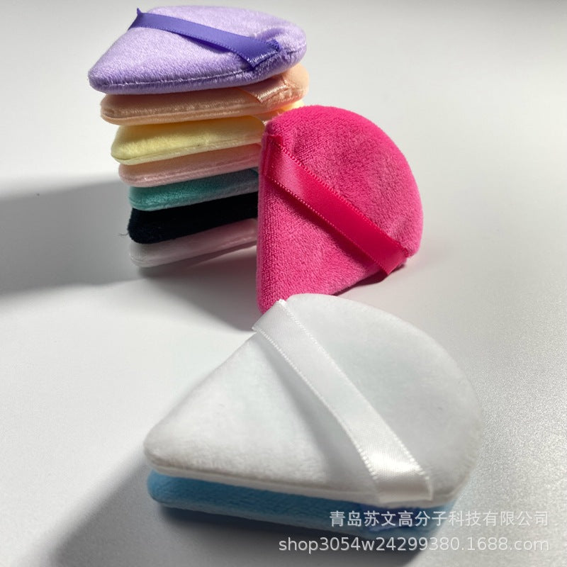 Triangle Crystal Flocking Powder Puff Short Velvet Powder Powder Powder Powder Puff Crystal Velvet Makeup Super Soft Makeup Air Cushion