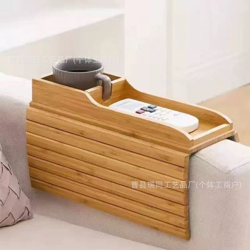 Lazy Wooden Afternoon Tea Tray New Solid Wood Sofa Armrest Tray Home Sofa Side Wooden Snack Tray