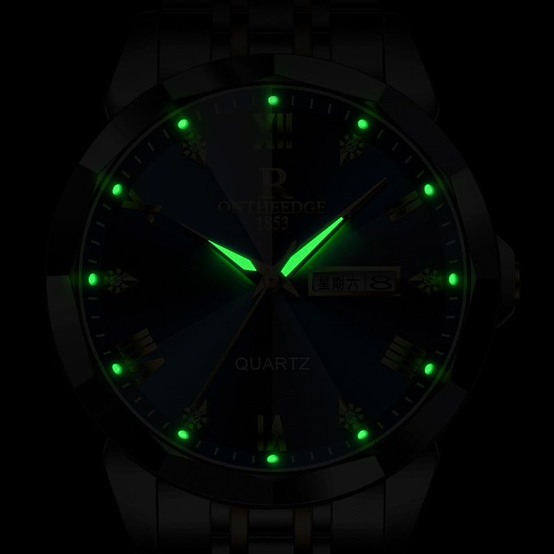 Amazon Explosive Brand Men's Watch Factory Luminous Waterproof Watch Men's Cross-border Foreign Trade Quartz Watch Wholesale