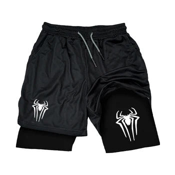 Cross-Border Export Manufacturer Shorts Anime Series Printed Double-Layer Fitness Sports 2025 Spring New Casual Pants