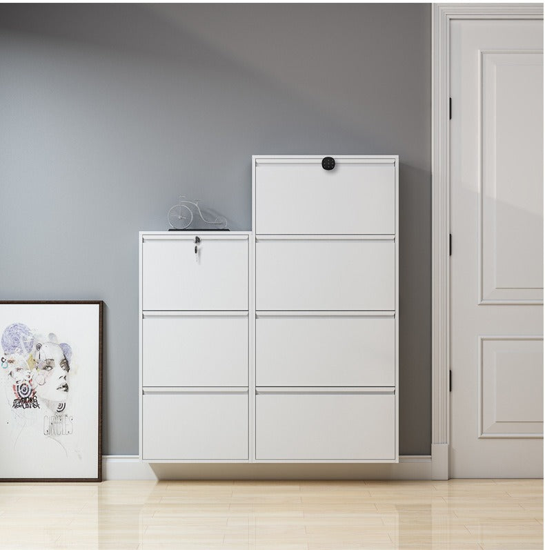 Household Thin Steel Tipping Bucket Shoe Cabinet Manufacturer Wholesale Simple Entrance Entrance Shoe Cabinet Door Storage Shoe Rack