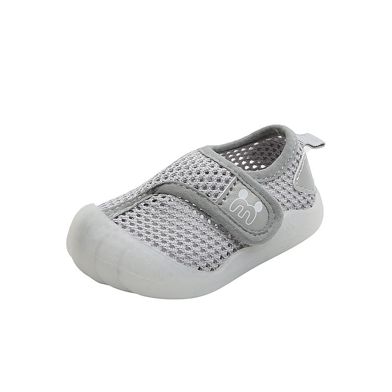 Dropshipping Baby Boy Spring And Summer Mesh Shoes Soft Sole Toe Cap Breathable Baby Toddler Shoes Velcro Girls Sneakers