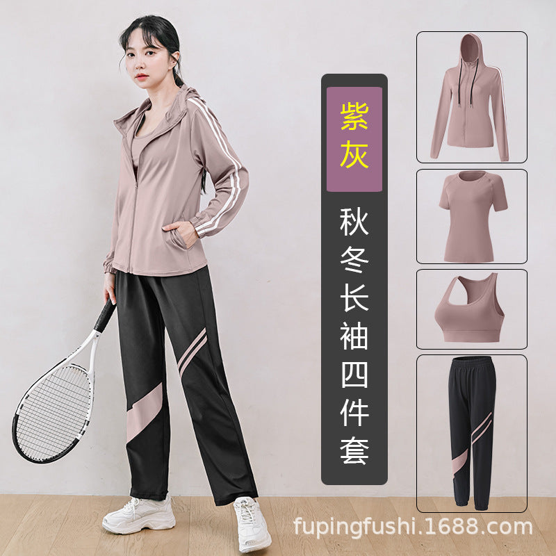 Lulu Fitness Clothes Suit Plus Size Fitness Quick-drying Pants Professional Sports Morning Running Clothes Running Clothes Suit Fitness Pants For Women