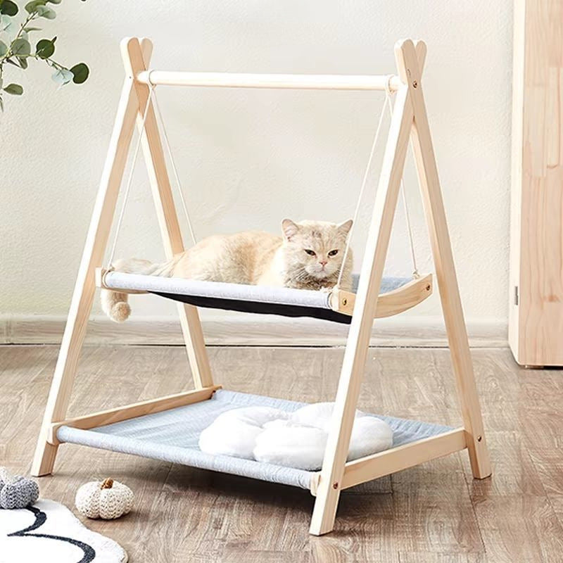 Cat Hammock Cat Swing Cat Bed Pet Bed Wooden Cat Nest Winter Warm Four Seasons Universal Cat Shaker