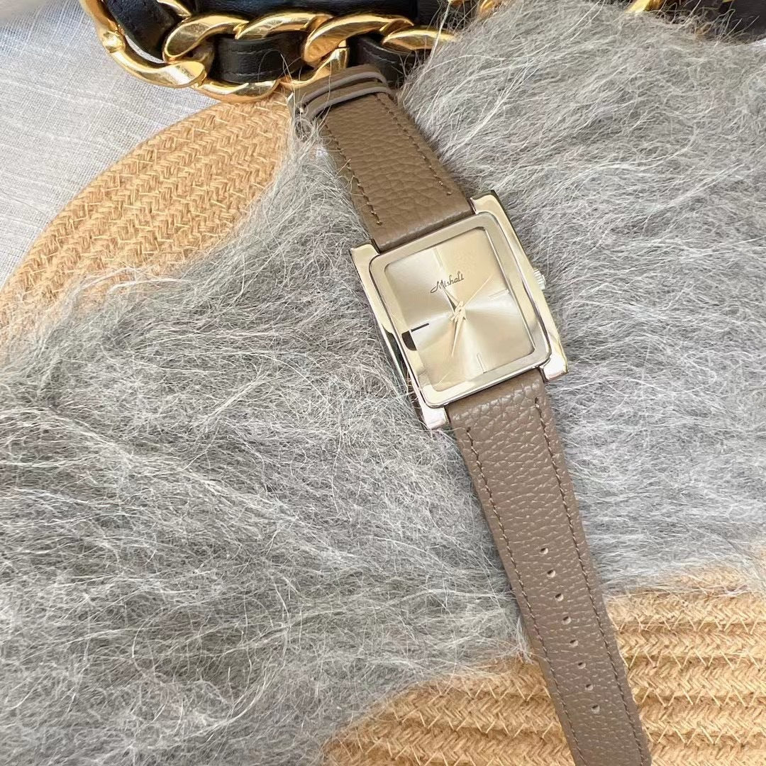 Factory Supply Mishali New Angla Red Square Belt Watch Women's Watch Simple Niche Live