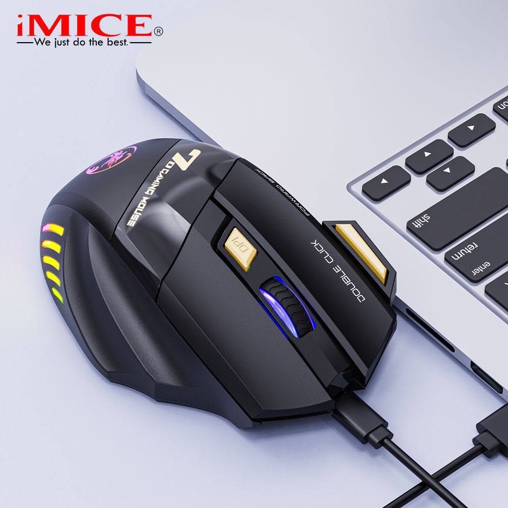 7-button Double-click-free 2.4G Silent RGB Light Wireless Gaming Mouse ( Rechargeable )