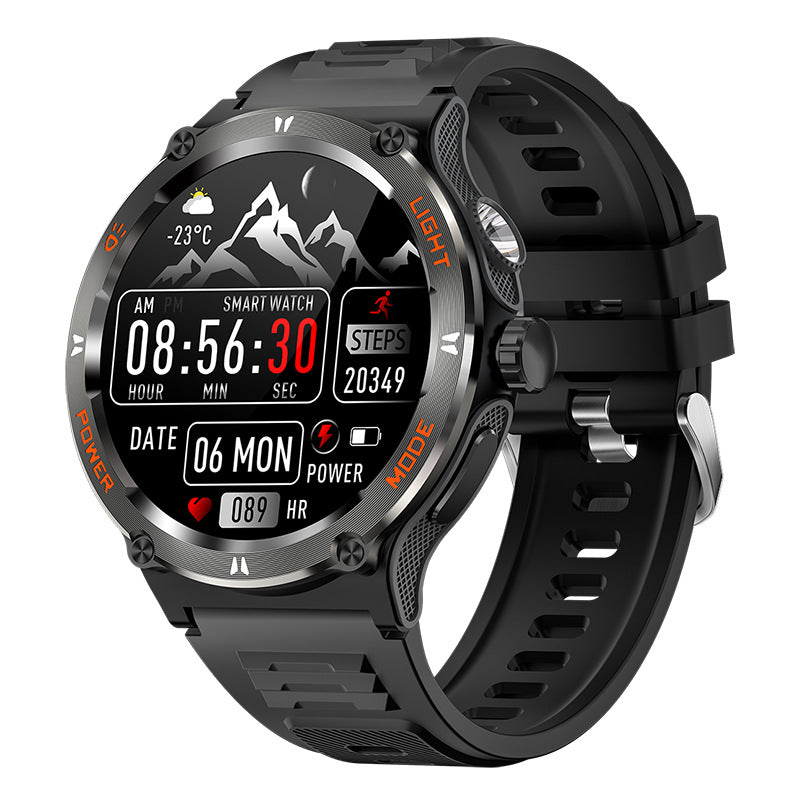 Cross-Border Kt76 Smart Watch Heart Rate Compass Flashlight Bluetooth Call Pedometer Sports Watch Smart Bracelet