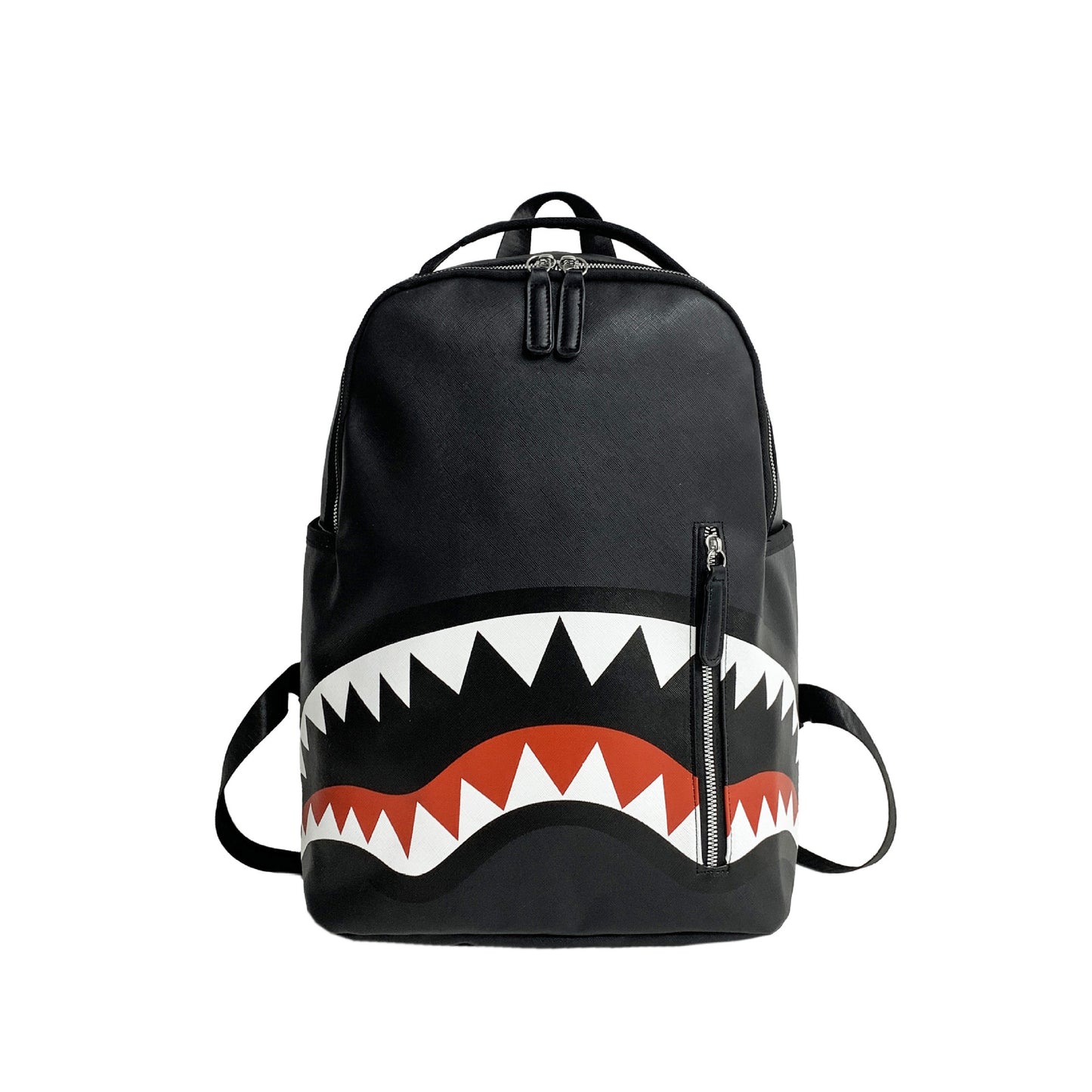 New Style Graffiti Print Backpack Trendy Backpack Shark Mouth Backpack Casual Fashion Backpack Bag