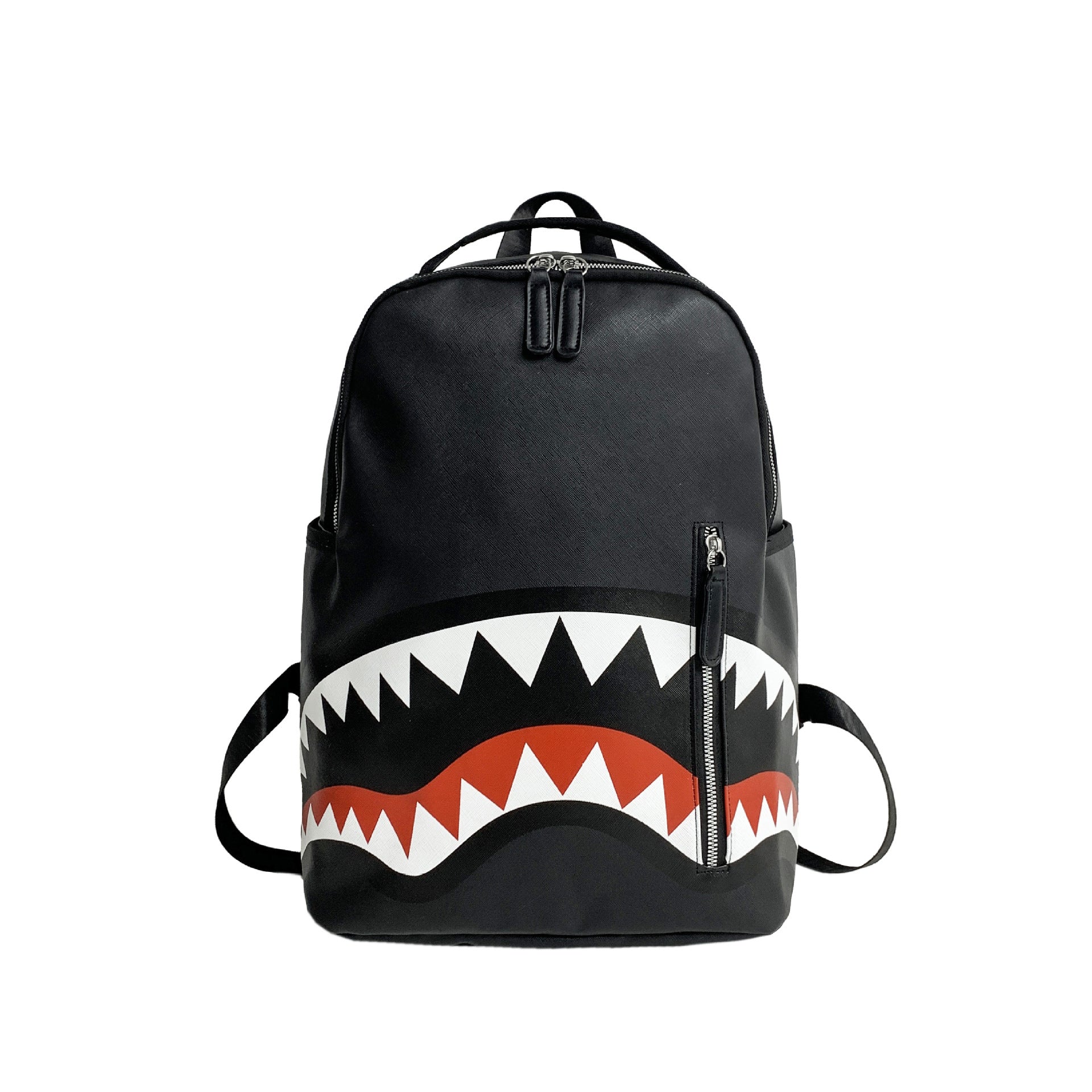 New Style Graffiti Print Backpack Trendy Backpack Shark Mouth Backpack Casual Fashion Backpack Bag