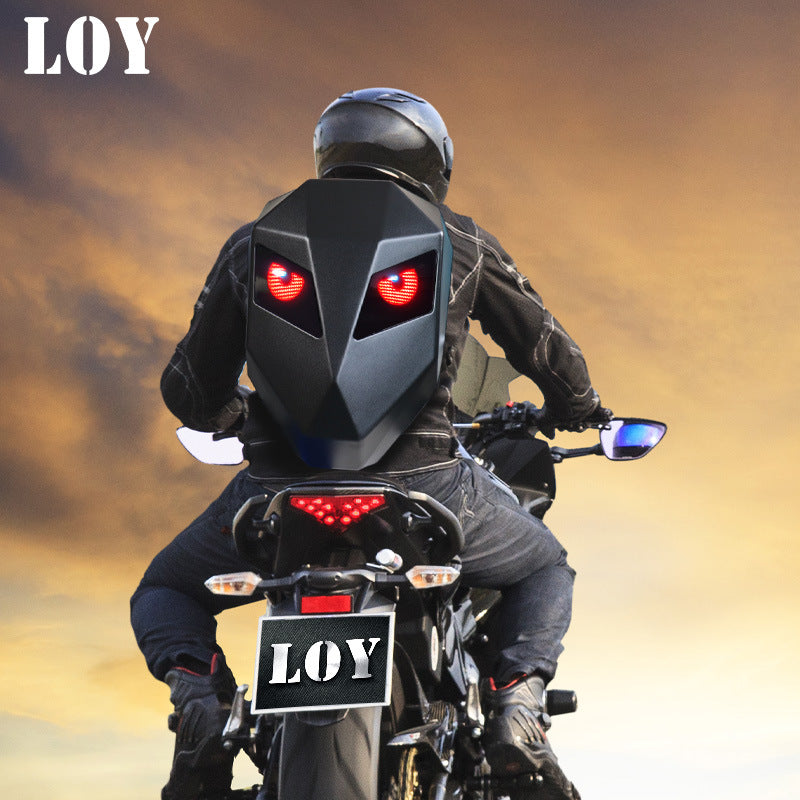 LED Riding Iron Man Backpack Motorcycle Motorcycle Backpack Sports Personality DIY Knight Backpack Cross-border Small