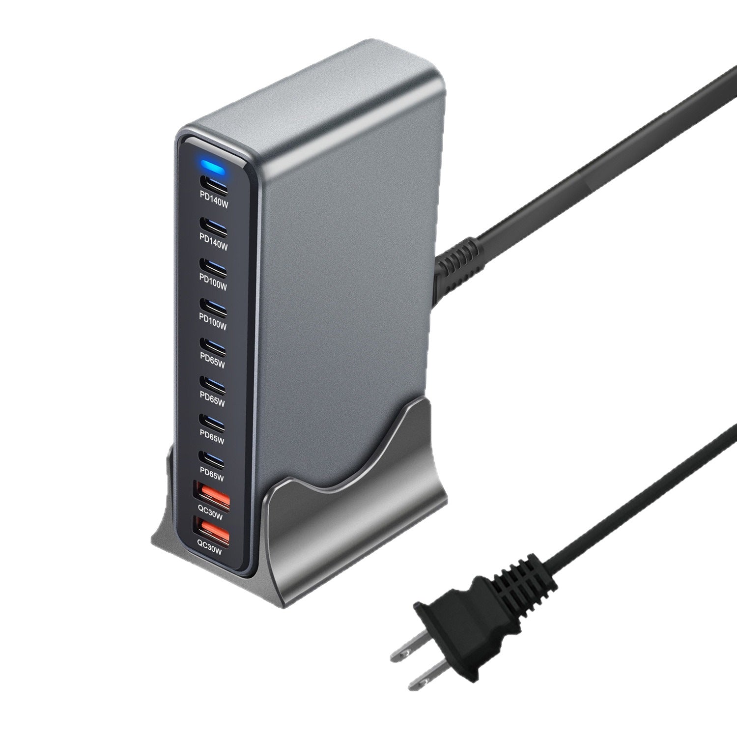 800W Gallium Nitride Charging Station USB Fast Charging Pd140W High Power Desktop Charging 8C2A10 Port Charger Flash Charging