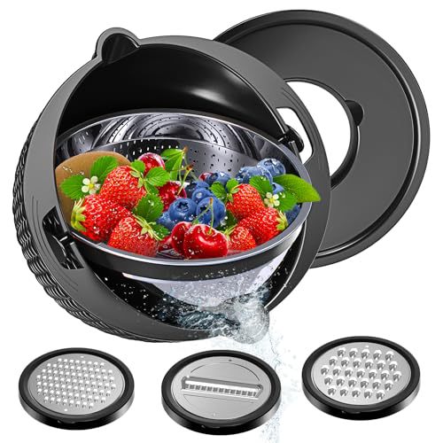 Cross-Border Stainless Steel Thickened Liner Set For Home Use, Rotatable Double-Layer Fruit And Vegetable Washing Basket, Creative Design