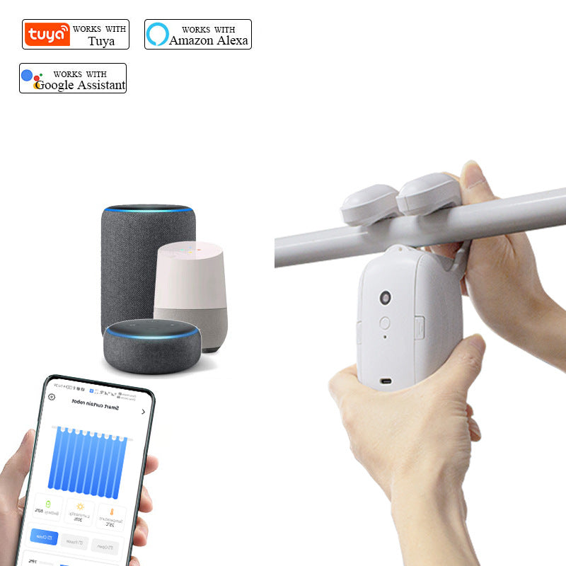 Graffiti Intelligent Electric Curtain Assistant Smart Home Wireless Voice Remote Control Automatic Intelligent Curtain Companion