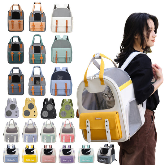 Source Factory Portable Breathable Cat Bag Oxford Cloth Scratch-Resistant Pet Bag Outing Pet Backpack Folding Wholesale In Stock