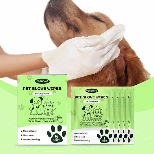 Yegbong Pet Cleaning Disposable Gloves No Bath Cleaning Gloves For Cleaning Cat And Dog Dirt And Odor