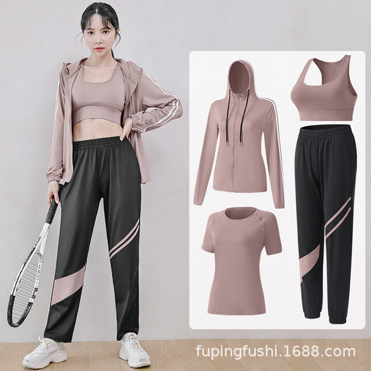 Lulu Fitness Clothes Suit Plus Size Fitness Quick-drying Pants Professional Sports Morning Running Clothes Running Clothes Suit Fitness Pants For Women