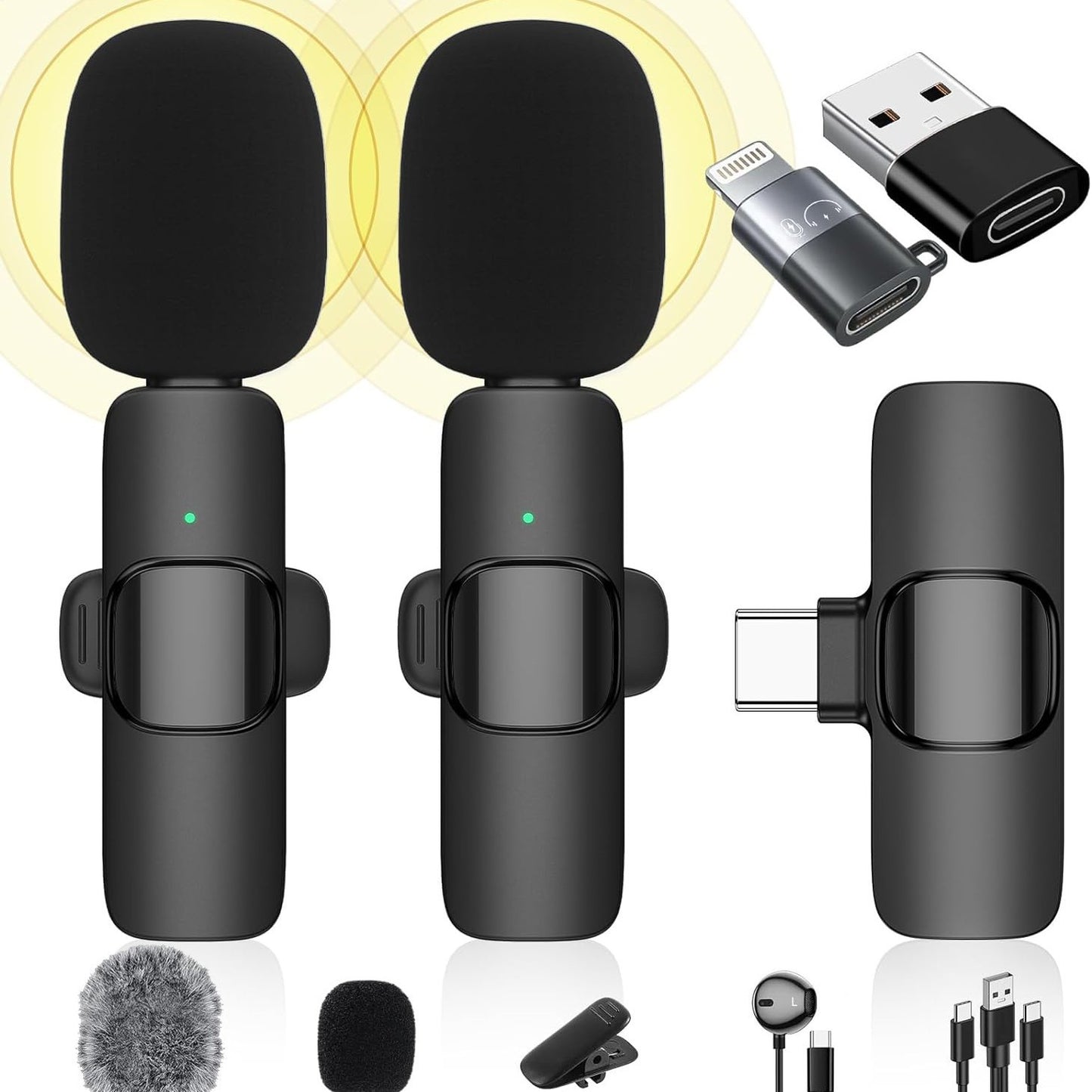 Wireless Collar Clip Microphone Collar Bluetooth Mini Mobile Phone Shooting Video Port Broadcasting Radio Microphone Anchor Recording Equipment