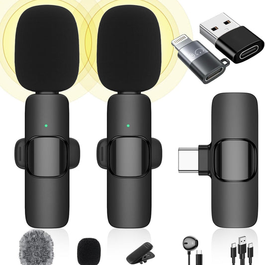 Wireless Collar Clip Microphone Collar Bluetooth Mini Mobile Phone Shooting Video Port Broadcasting Radio Microphone Anchor Recording Equipment