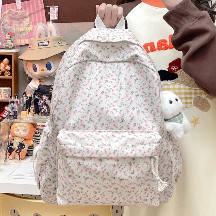 Japanese Style Floral Soft Girl Girl's Backpack Women's South Korea Ins Style Mori Style Fresh Style Schoolbag Senior High School Student Backpack
