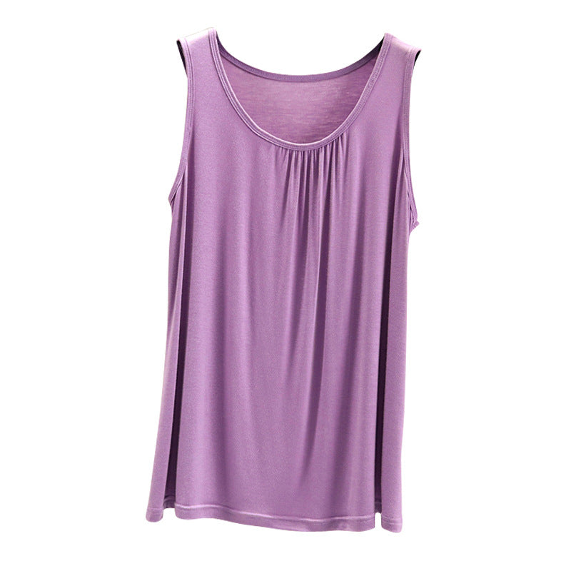 Modal Vest Summer Women's Sleeveless Thin Western Style All-match Outer Wear Large Size Loose Slimming Top Trendy Base Shirt