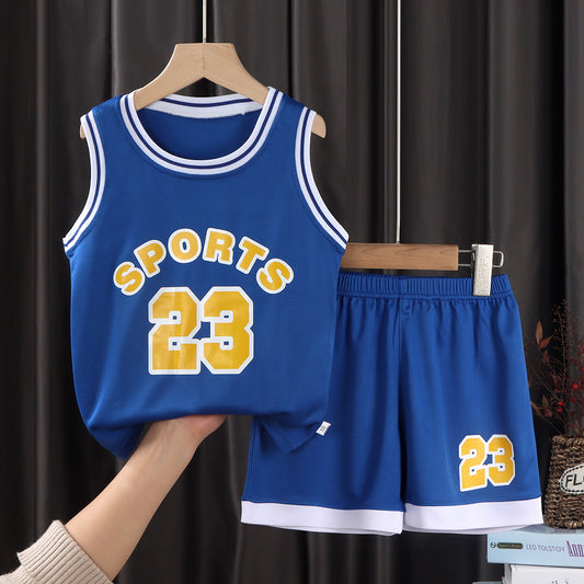 Basketball Uniforms For Boys And Girls, Team Uniforms, Outdoor Sportswear, Handsome Short-Sleeved Training Uniforms For Middle-Aged And Older Children, Jerseys