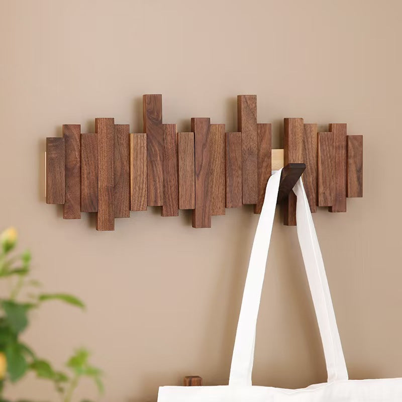 Piano Key Solid Wood Clothes Hanger Wall Sticky Hook Coat Hook Wall Hook Behind Door Entrance Door Coat Hook